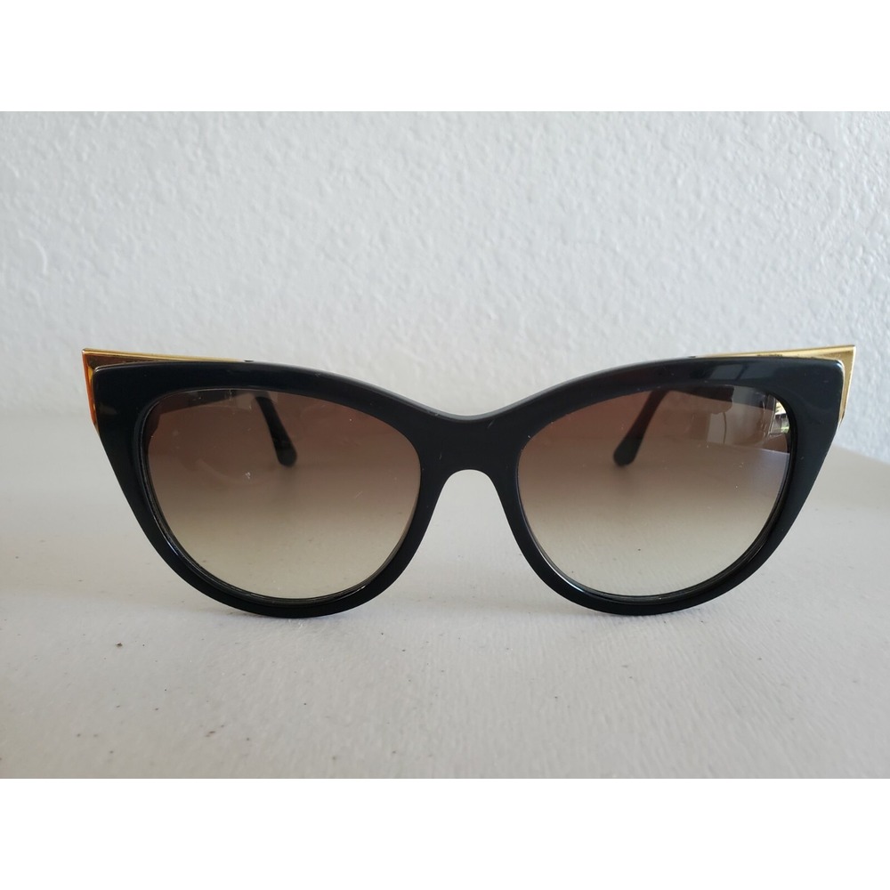 THIERRY LASRY WOMENS EPIPHANY 101- 55 17 140 BLACK/GOLD CAT EYE SUNGLASSES